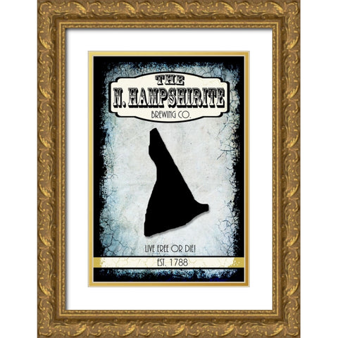 States Brewing Co_New Hampshire Gold Ornate Wood Framed Art Print with Double Matting by LightBoxJournal