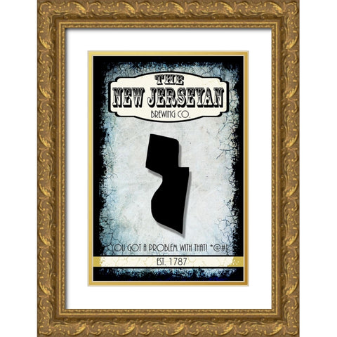 States Brewing Co_New Jersey Gold Ornate Wood Framed Art Print with Double Matting by LightBoxJournal