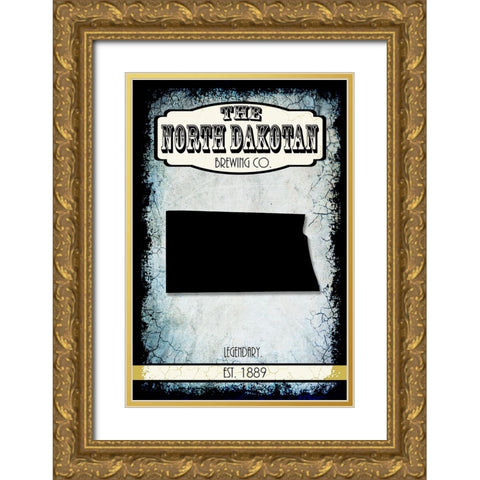 States Brewing Co_North Dakota Gold Ornate Wood Framed Art Print with Double Matting by LightBoxJournal