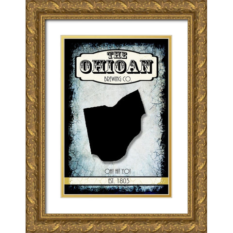 States Brewing Co_Ohio Gold Ornate Wood Framed Art Print with Double Matting by LightBoxJournal