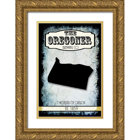 States Brewing Co_Oregon Gold Ornate Wood Framed Art Print with Double Matting by LightBoxJournal