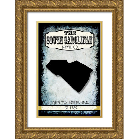States Brewing Co_South Carolina Gold Ornate Wood Framed Art Print with Double Matting by LightBoxJournal