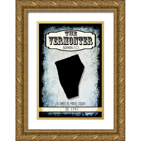 States Brewing Co_Vermont Gold Ornate Wood Framed Art Print with Double Matting by LightBoxJournal