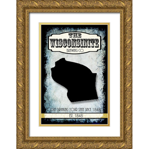 States Brewing Co_Wisconsin Gold Ornate Wood Framed Art Print with Double Matting by LightBoxJournal