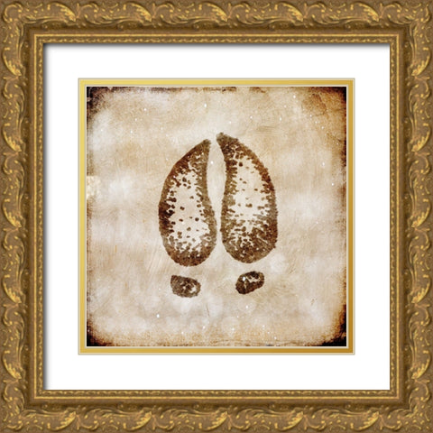 Moose Lodge - Moose Track Gold Ornate Wood Framed Art Print with Double Matting by LightBoxJournal