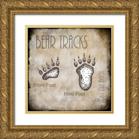 Moose Lodge 2 - Bear Tracks 2 Gold Ornate Wood Framed Art Print with Double Matting by LightBoxJournal