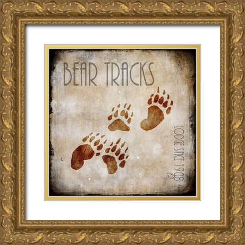 Moose Lodge 2 - Bear Tracks Gold Ornate Wood Framed Art Print with Double Matting by LightBoxJournal