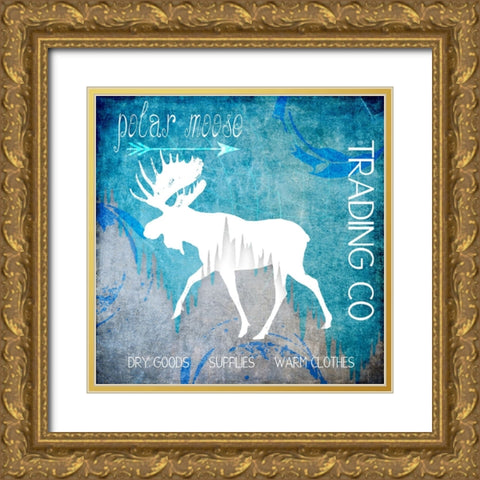 Polar Ice Moose Gold Ornate Wood Framed Art Print with Double Matting by LightBoxJournal