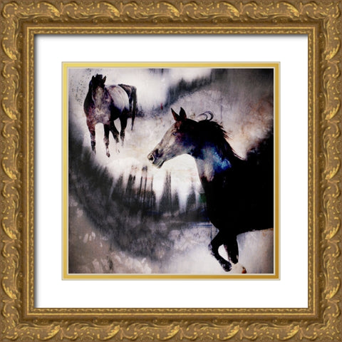 Black Mare - Dream 1 Gold Ornate Wood Framed Art Print with Double Matting by LightBoxJournal