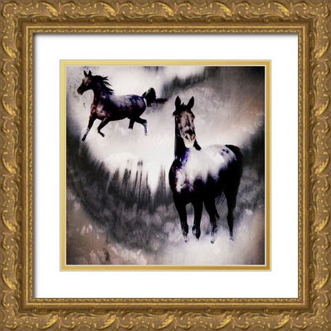 Black Mare - Dream 2 Gold Ornate Wood Framed Art Print with Double Matting by LightBoxJournal