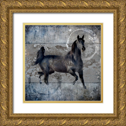 Black Mare 2 Gold Ornate Wood Framed Art Print with Double Matting by LightBoxJournal