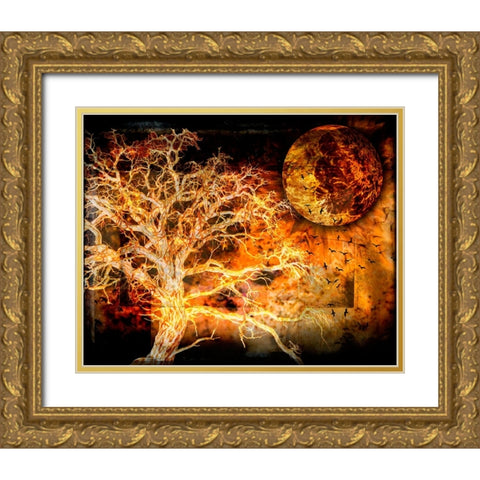 A Ravens World Gold Ornate Wood Framed Art Print with Double Matting by LightBoxJournal
