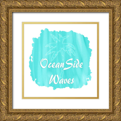 Lifes A Beach Ocean Side Surf Gold Ornate Wood Framed Art Print with Double Matting by LightBoxJournal