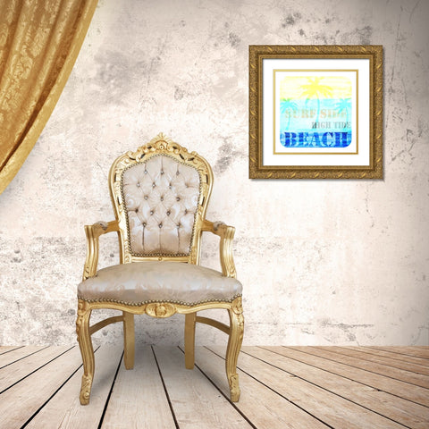 Welcome Beach 1 Gold Ornate Wood Framed Art Print with Double Matting by LightBoxJournal