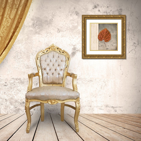 Lodge Leaf 2 Gold Ornate Wood Framed Art Print with Double Matting by LightBoxJournal