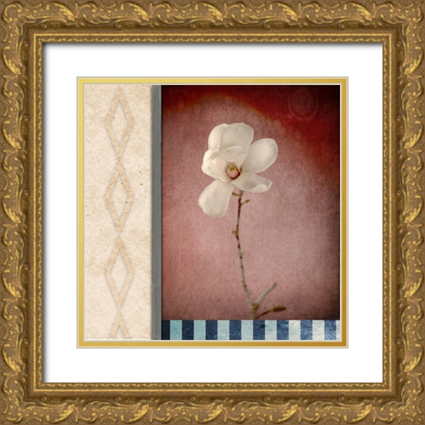 Magnolia Diamond 1 Gold Ornate Wood Framed Art Print with Double Matting by LightBoxJournal