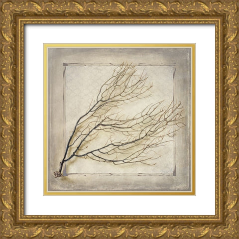 Starfish Sea Leaf Gold Ornate Wood Framed Art Print with Double Matting by LightBoxJournal