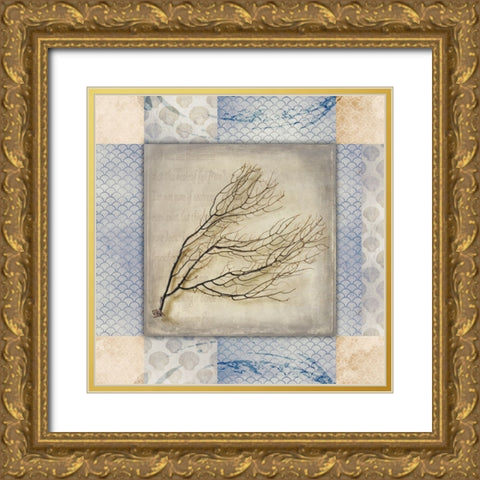 White Sea Sea Leaf Gold Ornate Wood Framed Art Print with Double Matting by LightBoxJournal