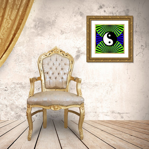 Black Light Pattern 3 Gold Ornate Wood Framed Art Print with Double Matting by LightBoxJournal