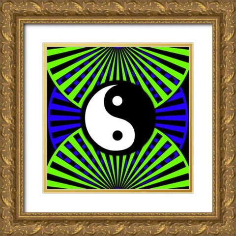 Black Light Pattern 3 Gold Ornate Wood Framed Art Print with Double Matting by LightBoxJournal