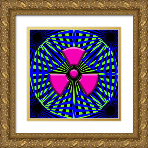 Black Light Pattern Gold Ornate Wood Framed Art Print with Double Matting by LightBoxJournal