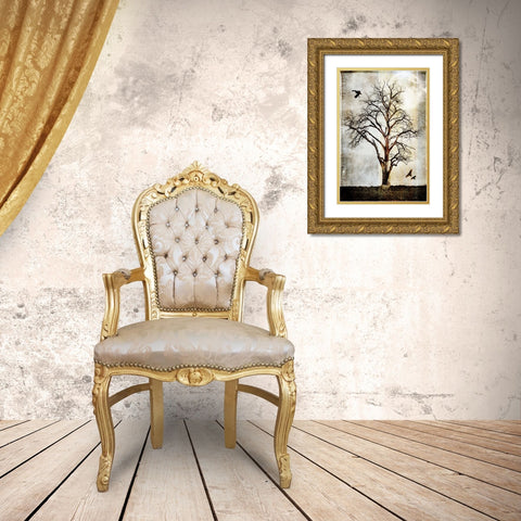 Cottonwood Tree Part 02 Gold Ornate Wood Framed Art Print with Double Matting by LightBoxJournal
