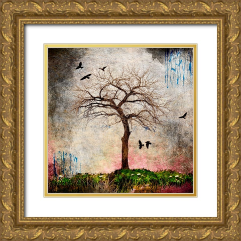 Cottonwood Tree Part 08 Gold Ornate Wood Framed Art Print with Double Matting by LightBoxJournal