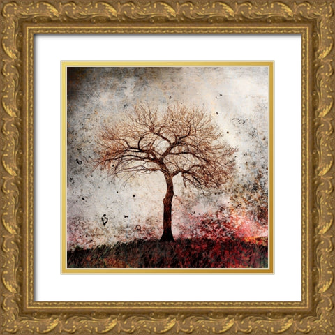 Cottonwood Tree Part 09 Gold Ornate Wood Framed Art Print with Double Matting by LightBoxJournal