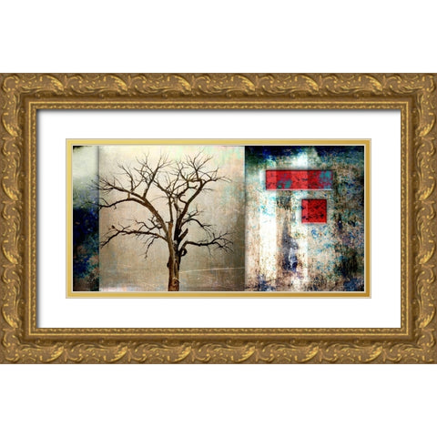 Cottonwood Tree Part 12 Gold Ornate Wood Framed Art Print with Double Matting by LightBoxJournal