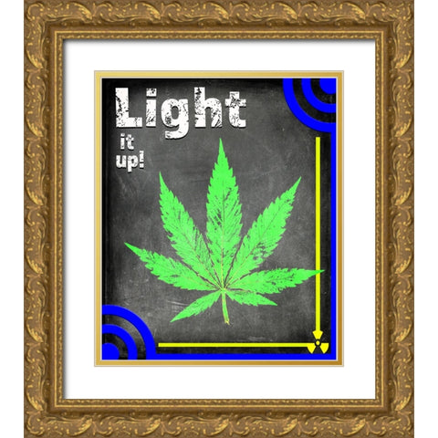 Dorm Room Light It Up 2B Gold Ornate Wood Framed Art Print with Double Matting by LightBoxJournal