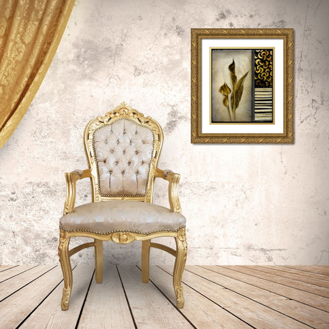 Gold Lily 1 Gold Ornate Wood Framed Art Print with Double Matting by LightBoxJournal