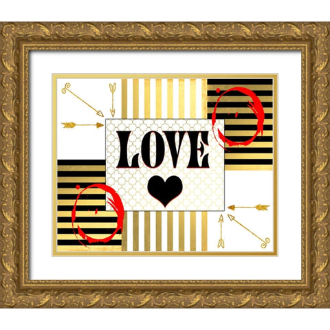 Gold Love Gold Ornate Wood Framed Art Print with Double Matting by LightBoxJournal