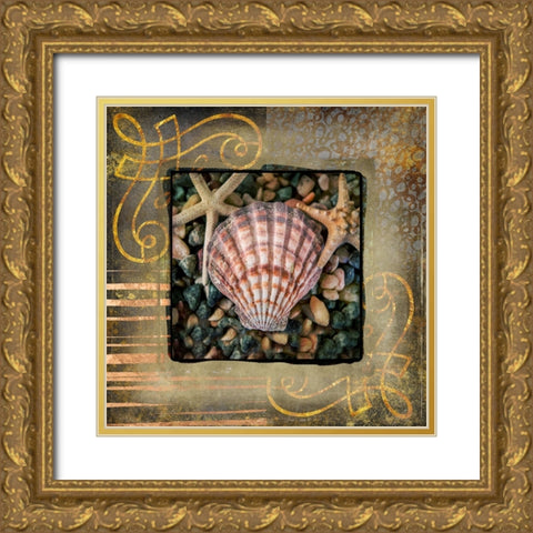 Gold Sea Scape 2 Gold Ornate Wood Framed Art Print with Double Matting by LightBoxJournal