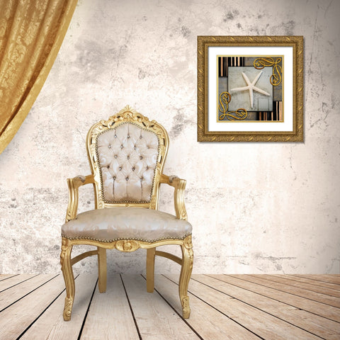 Gold Sea Scape 3 Gold Ornate Wood Framed Art Print with Double Matting by LightBoxJournal