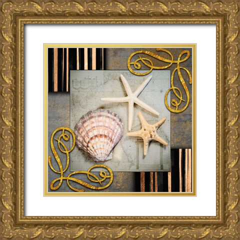 Gold Sea Scape 4 Gold Ornate Wood Framed Art Print with Double Matting by LightBoxJournal