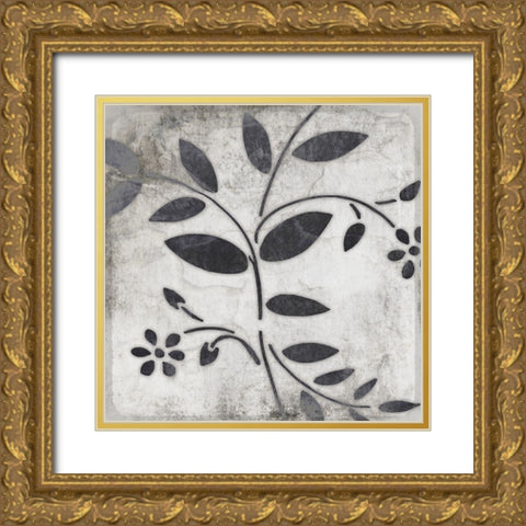Leaf Pattern 2 Gold Ornate Wood Framed Art Print with Double Matting by LightBoxJournal