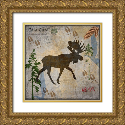 Bear Lodge Moose Gold Ornate Wood Framed Art Print with Double Matting by LightBoxJournal