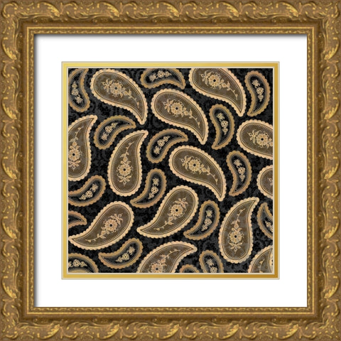 Camo Paisley 4_texture 5 Gold Ornate Wood Framed Art Print with Double Matting by LightBoxJournal
