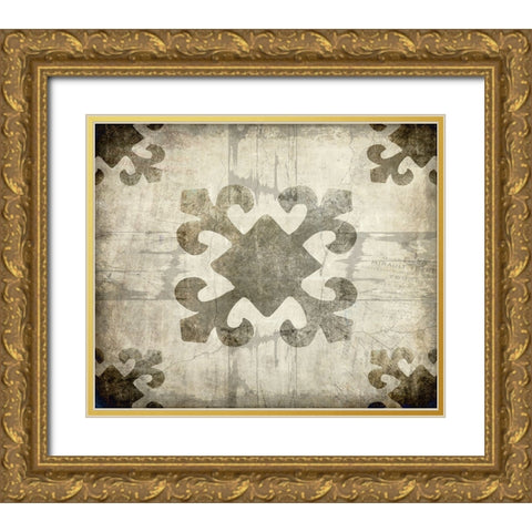 Decortive Pattern 4 B Gold Ornate Wood Framed Art Print with Double Matting by LightBoxJournal