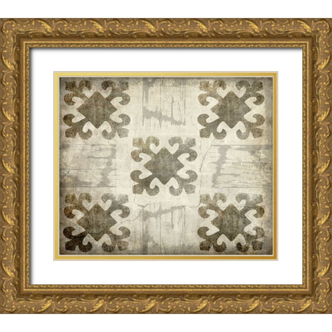 Decortive Pattern 4 Gold Ornate Wood Framed Art Print with Double Matting by LightBoxJournal