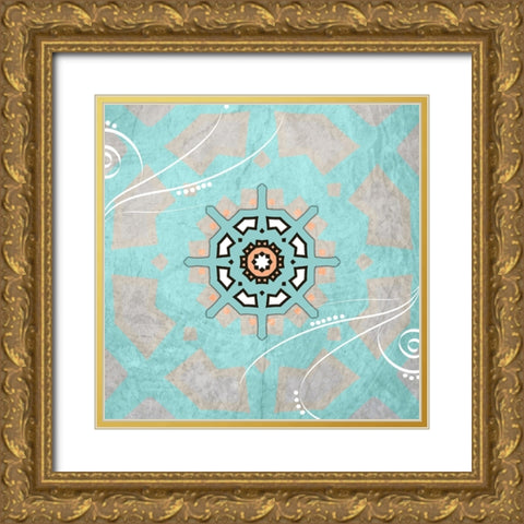 Decortive Sea Leaf 5 Gold Ornate Wood Framed Art Print with Double Matting by LightBoxJournal