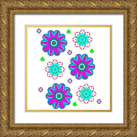 Go Bo Ho 3 Gold Ornate Wood Framed Art Print with Double Matting by LightBoxJournal