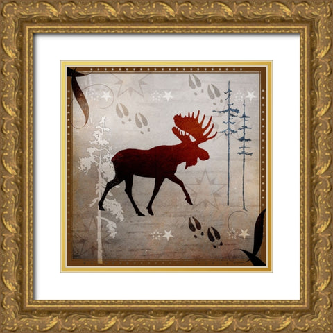Moose Tracks Gold Ornate Wood Framed Art Print with Double Matting by LightBoxJournal