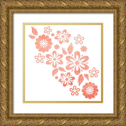 Go BoHo 6 Peach texture Gold Ornate Wood Framed Art Print with Double Matting by LightBoxJournal