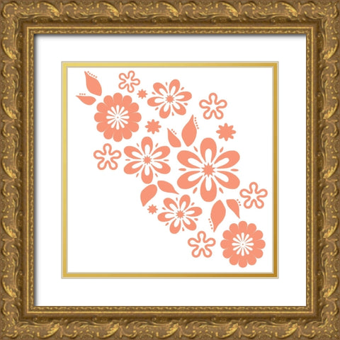 Go BoHo 6 Peach Gold Ornate Wood Framed Art Print with Double Matting by LightBoxJournal