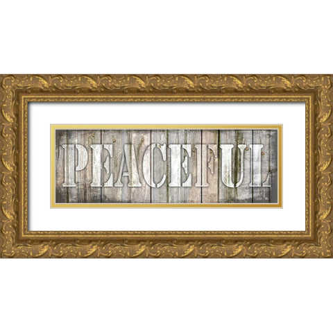 Country Sign V1 2 Gold Ornate Wood Framed Art Print with Double Matting by LightBoxJournal