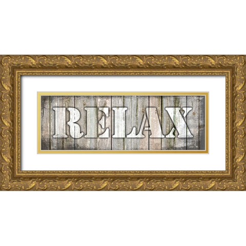 Country Sign V1 3 Gold Ornate Wood Framed Art Print with Double Matting by LightBoxJournal