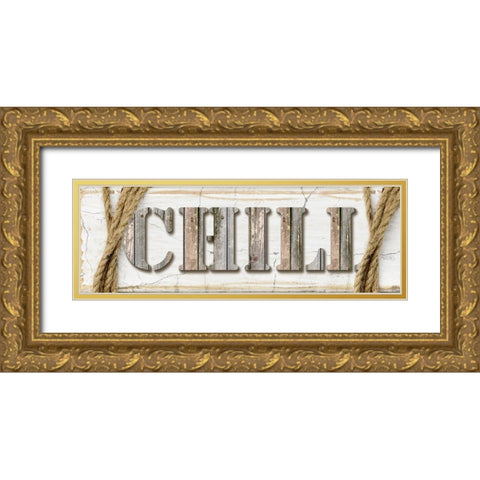 Country Wood Sign V3 3 Gold Ornate Wood Framed Art Print with Double Matting by LightBoxJournal