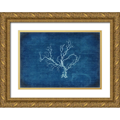 Gypsy Blue Cyanotype V1 Gold Ornate Wood Framed Art Print with Double Matting by LightBoxJournal