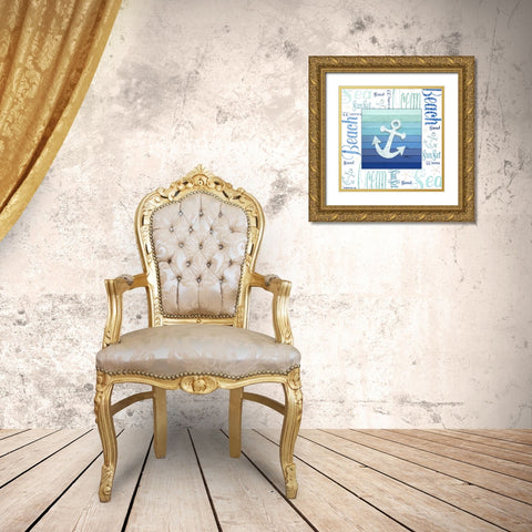 Gypsy Sea Blue 1 Gold Ornate Wood Framed Art Print with Double Matting by LightBoxJournal